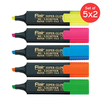 Flair Super Glow Color Pens Pouch Pack - Assorted