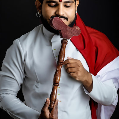 BITONA® Wooden Danda, teki T Shaped Yoga Danda, Mala jaap Hand Stand, Meditation Stick, Wooden Staff, Traditional, Indian Stick Used by Rishi Yogi(1 Stick only)