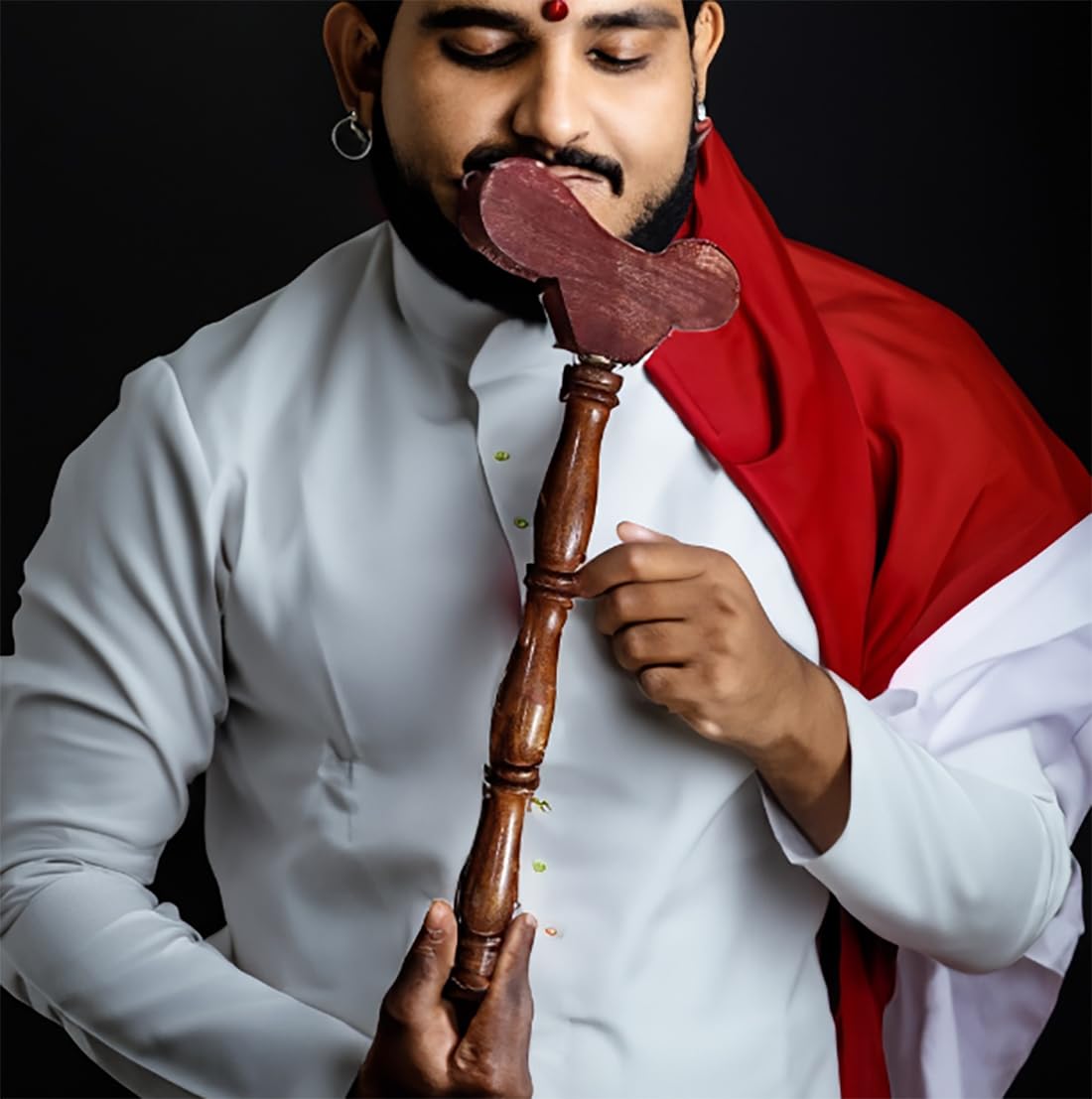 BITONA® Wooden Danda, teki T Shaped Yoga Danda, Mala jaap Hand Stand, Meditation Stick, Wooden Staff, Traditional, Indian Stick Used by Rishi Yogi(1 Stick only)