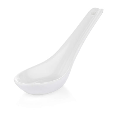 Clay Craft Basics White Fine Ceramic Soup Spoons (Set of 4) of 13.4 cm