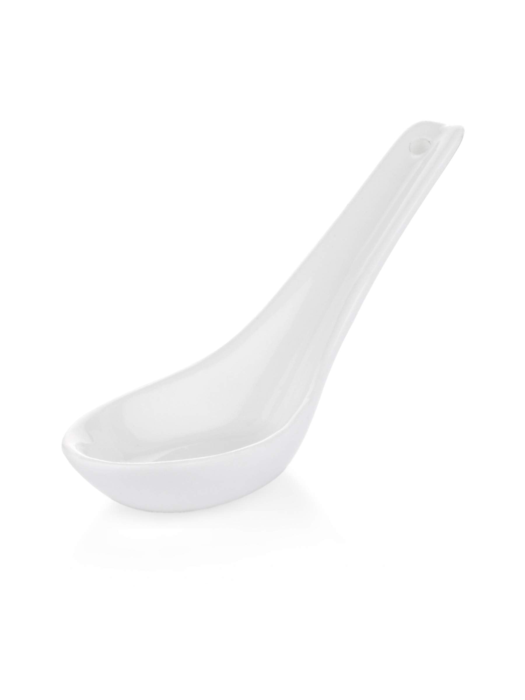 Clay Craft Basics White Fine Ceramic Soup Spoons (Set of 4) of 13.4 cm