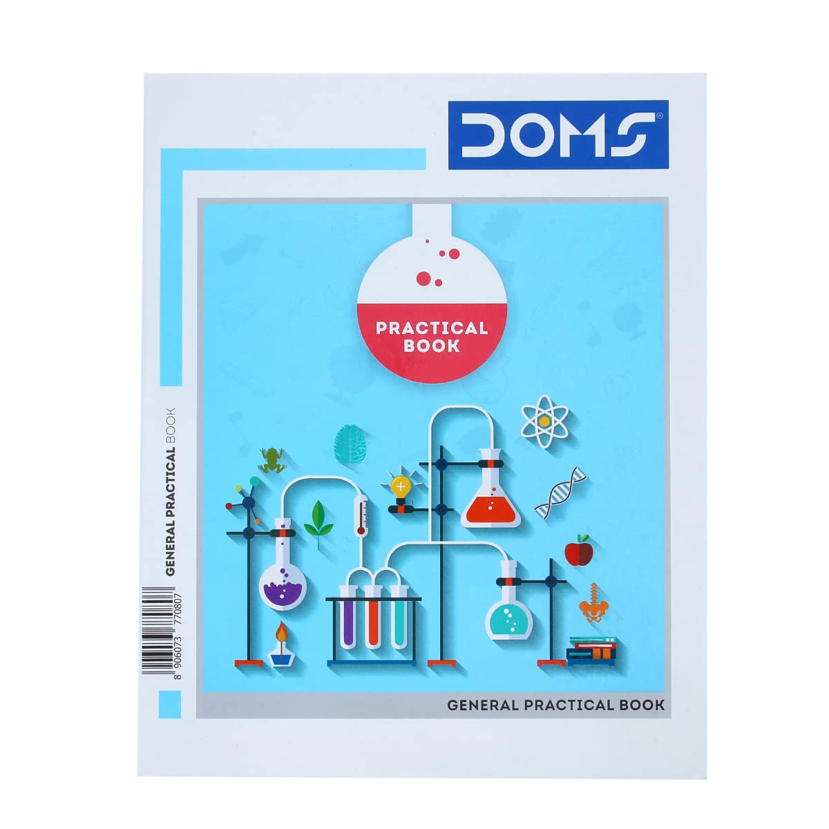Doms Practical Book | One side Ruled and One Side Plain | 120GSM | 84 Pages | 21.5 x 26.5 cm | Pack of 6
