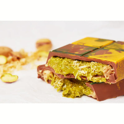 Choco Dubai Chocolate Kunafa Pistachio Bar, Premium Milk Chocolate 200g (Imported UAE)