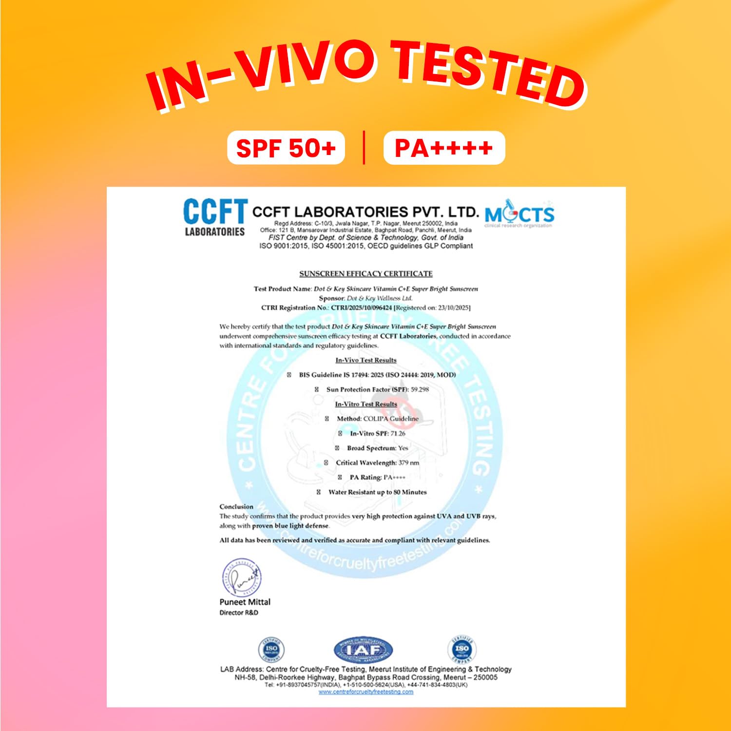 DOT & KEY Vitamin C + E Super Bright Sunscreen Spf 50 In-Vivo Tested | Water-Light,UVA/UVB & Blue Light Protection|For Even Toned & Glowing Skin|With Liquid Spf 50+++| No White Cast| For All Skin Types | 30G