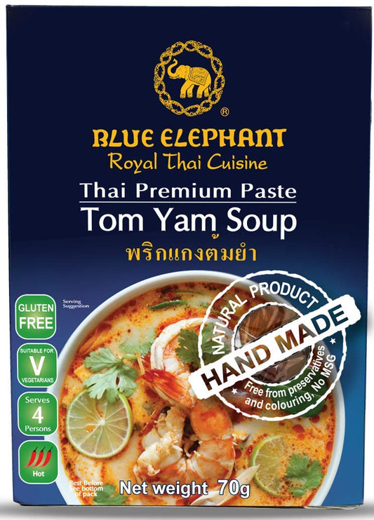 4x Blue Elephant Tom Yam Soup Paste, 70 g each - Pack of 4