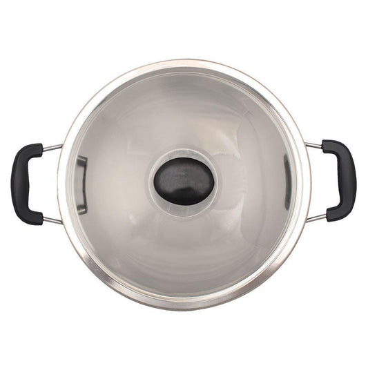 Appachetty Breakfast Pan with Lid | Nonstick Cookware | Appachatty | Chetty Pan | Appam Patra | Round Bottom Kadai | 3mm Thick | Black 22 cm | 1 Year Warranty