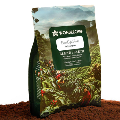 Coffee Powder for French Press | 250 gm | Fresh Coarse Grind | Medium-Dark Roast | Premium Quality Arabica | 100% Pure Coffee | Blend Earth