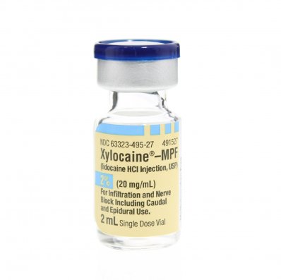 Xylocaine Lidocaine 2% for Injection 2 mL Vials, Preservative Free, 25/Tray (Rx)