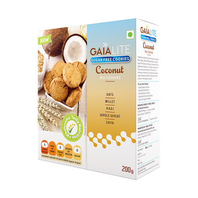 Gaia Lite Sugarfree Coconut Cookies | 400 gms