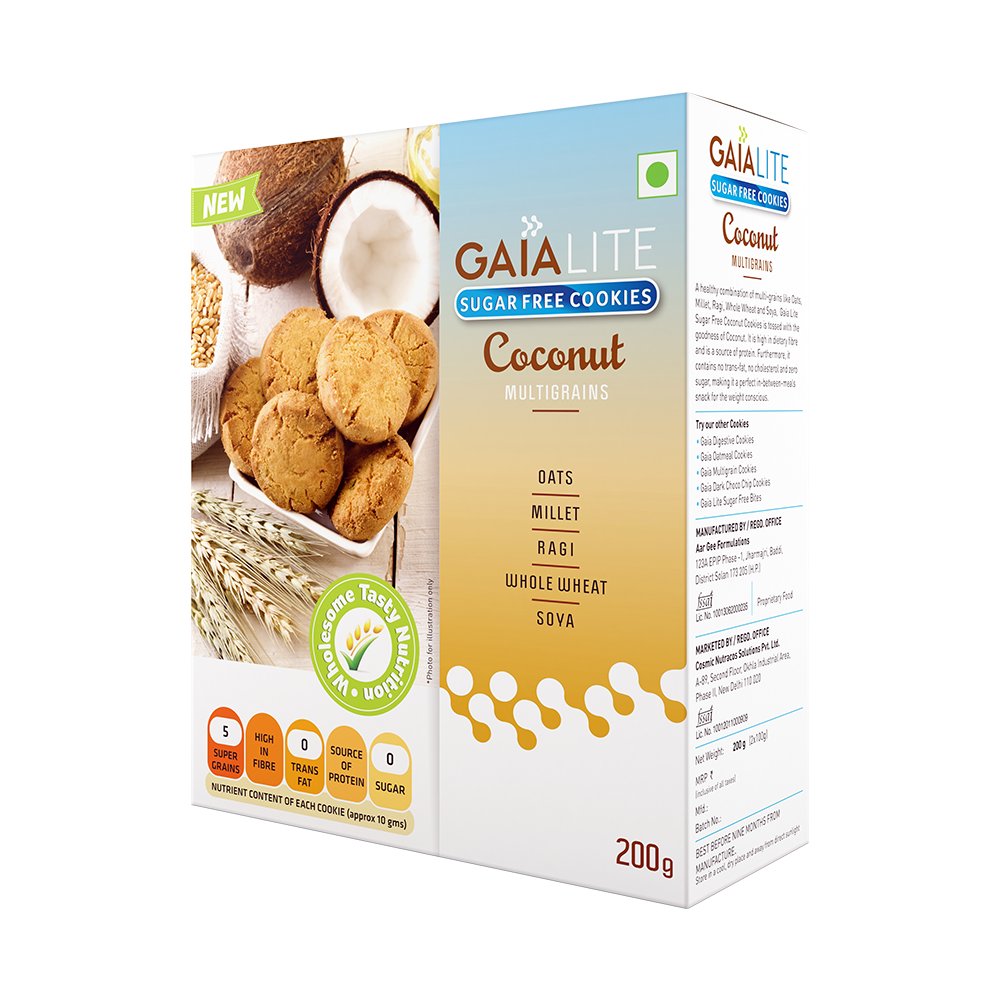 Gaia Lite Sugarfree Coconut Cookies | 400 gms