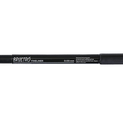 Brustro Professional Pigment Based Fineliner | Black | Set of 10 - Tip Size 0.03mm |Archival Waterproof UV Resistant Ink |Ideal For Technical Drawing,Waterproof,Artist Illustration,Sketching,Mandala