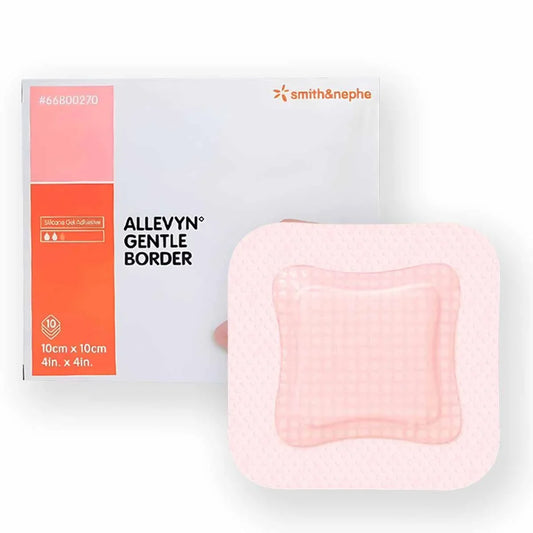 Allevyn Gentle Border 4 inch x 4 inch Square Silicone Gel Adhesive with Border Sterile