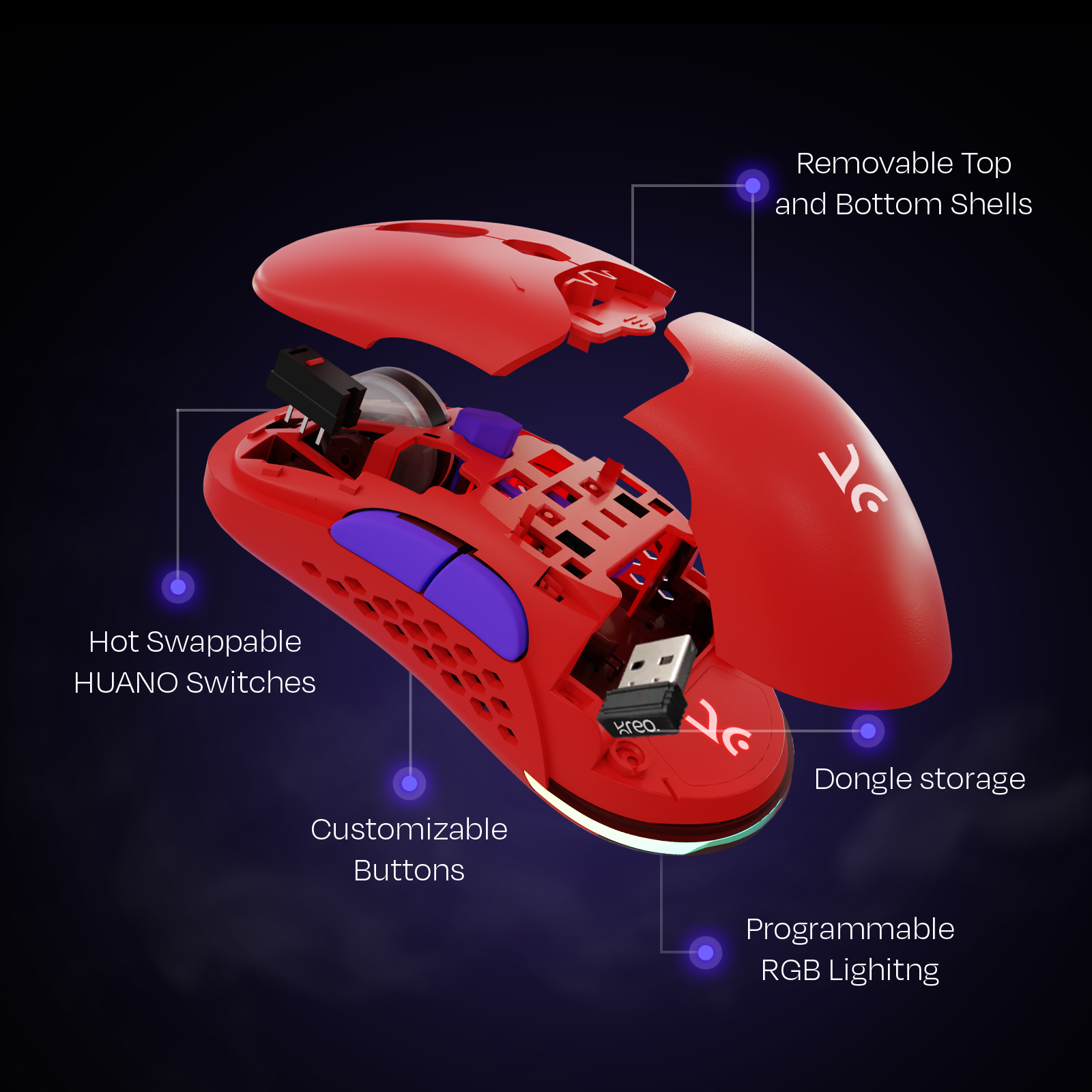 Chimera Red Wireless Gaming Mouse