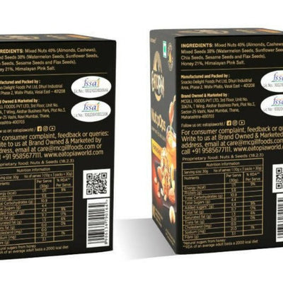 Eatopia Nut Pops Crunchy Nuts & Seeds Cluster - Pure Honey