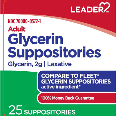 Leader Adult Glycerin Suppository 25 ct