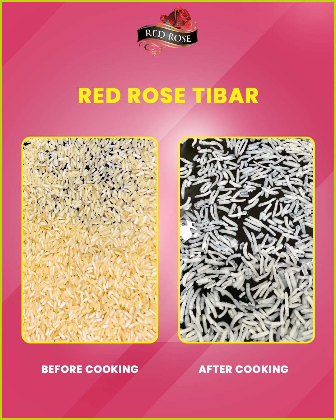 Red Rose Tibar Basmati Rice 1Kg, Perfectly Aged, Grain with Rich Aroma, Best Indian Basmati Rice