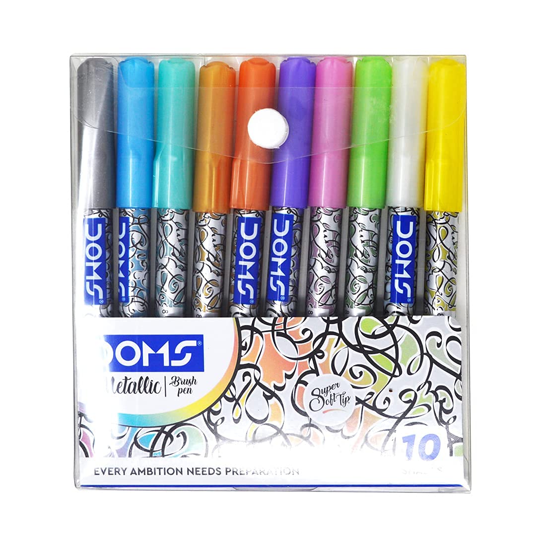 Doms Metallist Series Brush Pen (10 Assorted Metallic Shades)