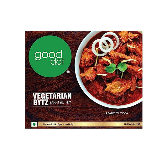 GoodDot Vegetarian Bytz - Ready To Cook | Plant Based Meat | Vegetarian & Vegan Friendly | Zero Cholesterol | High Dietary Fiber | Mock Meat | Veg Meat (250 g)