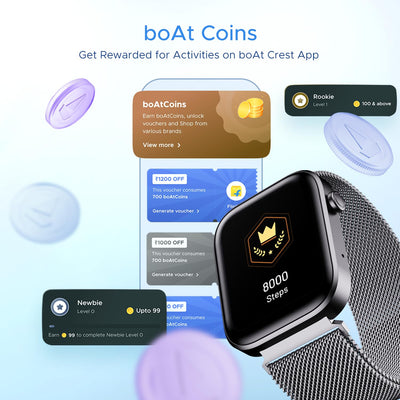 boAt Wave Call 2 Smart Watch with 1.83" HD Display, Advanced BT Calling, DIY Watch Face Studio, Coins, 700+Active Modes, Live Cricket Scores, HR&SPO2 and Sleep Monitoring(Silver Metal)