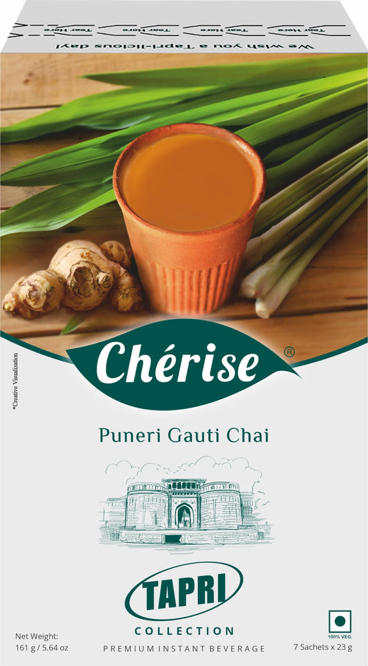 Cherise Tapri Premium Puneri Gauti Chai, Instant Tea Premix (23 g x 7 Sachets)