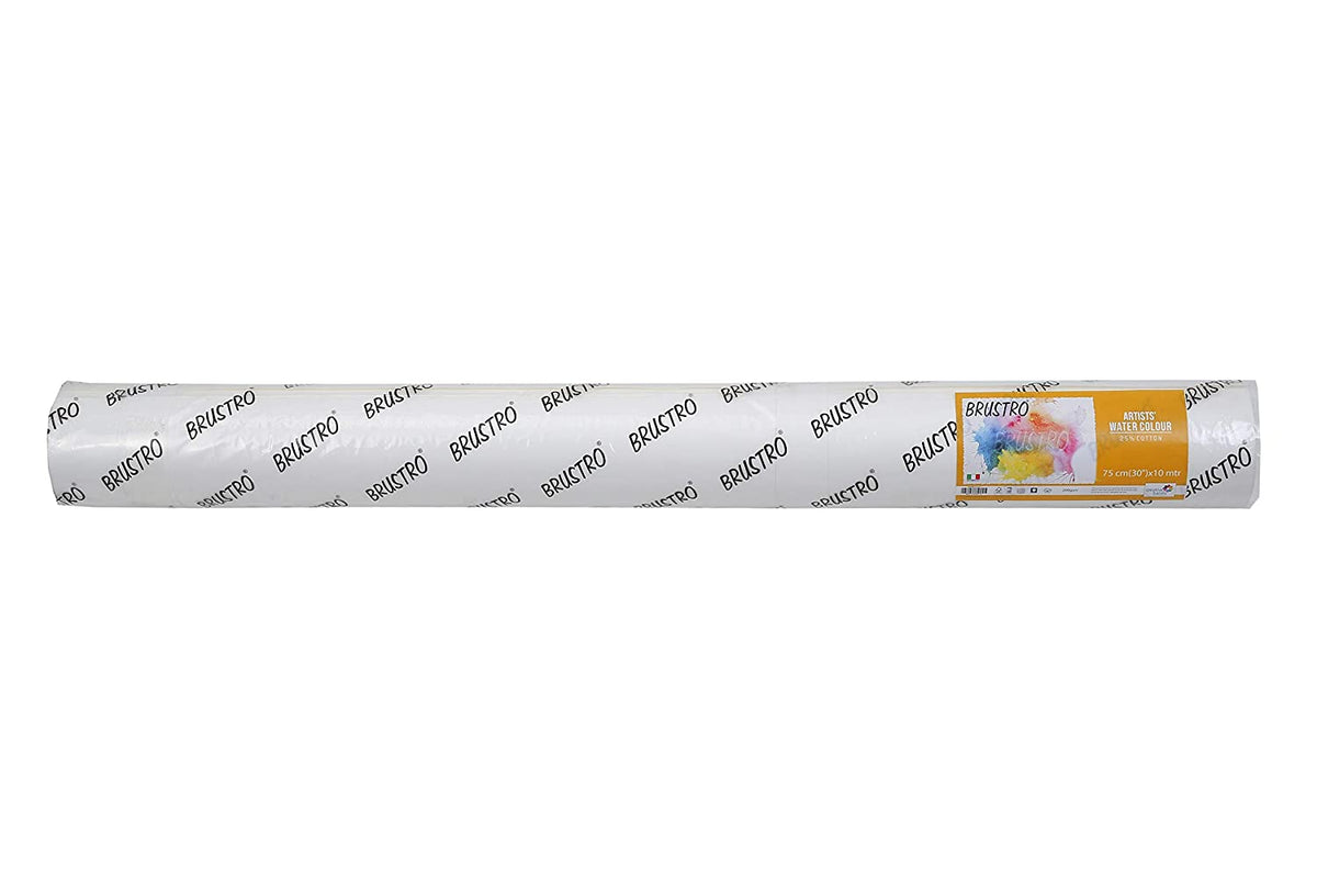 Brustro Artists' Watercolour 25% Cotton Paper Roll 200 Gsm Cold Pressed Size 75 cm(30") x10 mtr