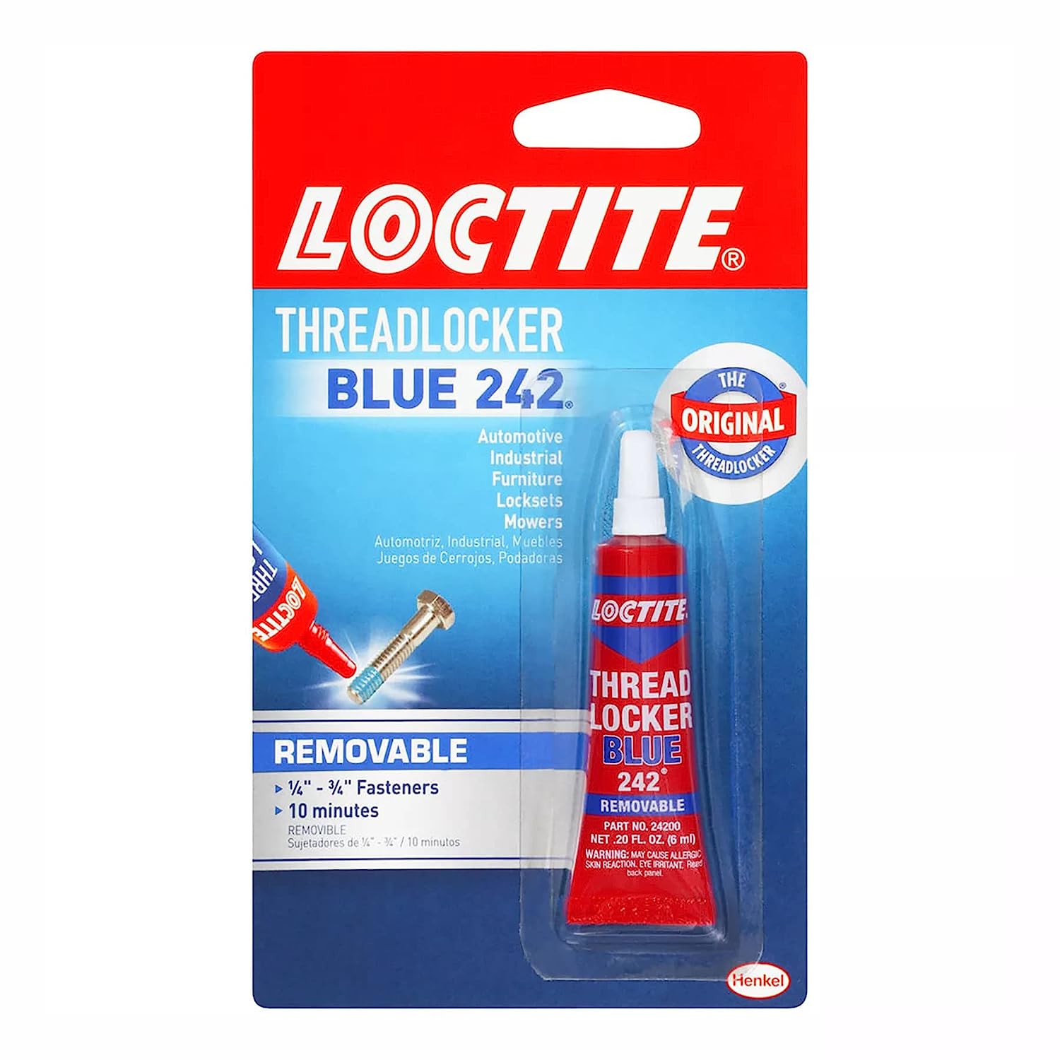 10x Loctite Threadlocker Blue 242 - Pack of 10 (6 ml each)