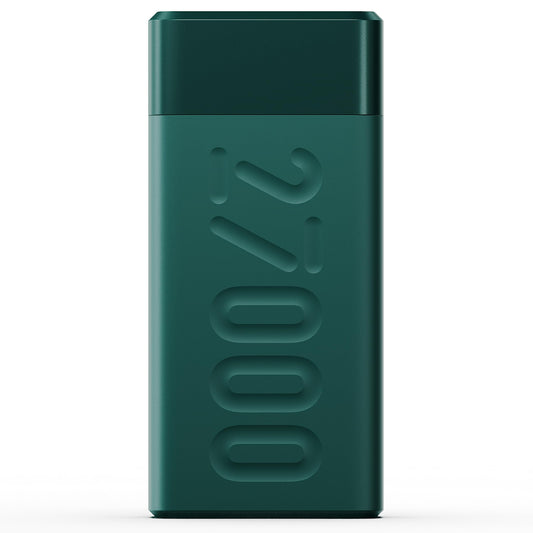 Ambrane 27000mAh Power Bank, 20W Fast Charging, Triple Output, Type C PD (Input & Output), Quick Charge, Li-Polymer, Multi-Layer Protection for iPhone, Smartphones & Other Devices (Stylo Pro, Green)