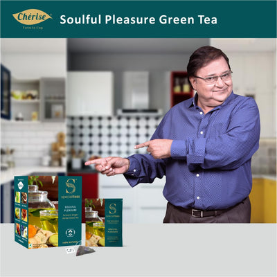 Cherise Specialiteas Soulful Pleasure Turmeric Ginger Herbal Green Tea (2 g x 25 Pyramid Tea Bags)