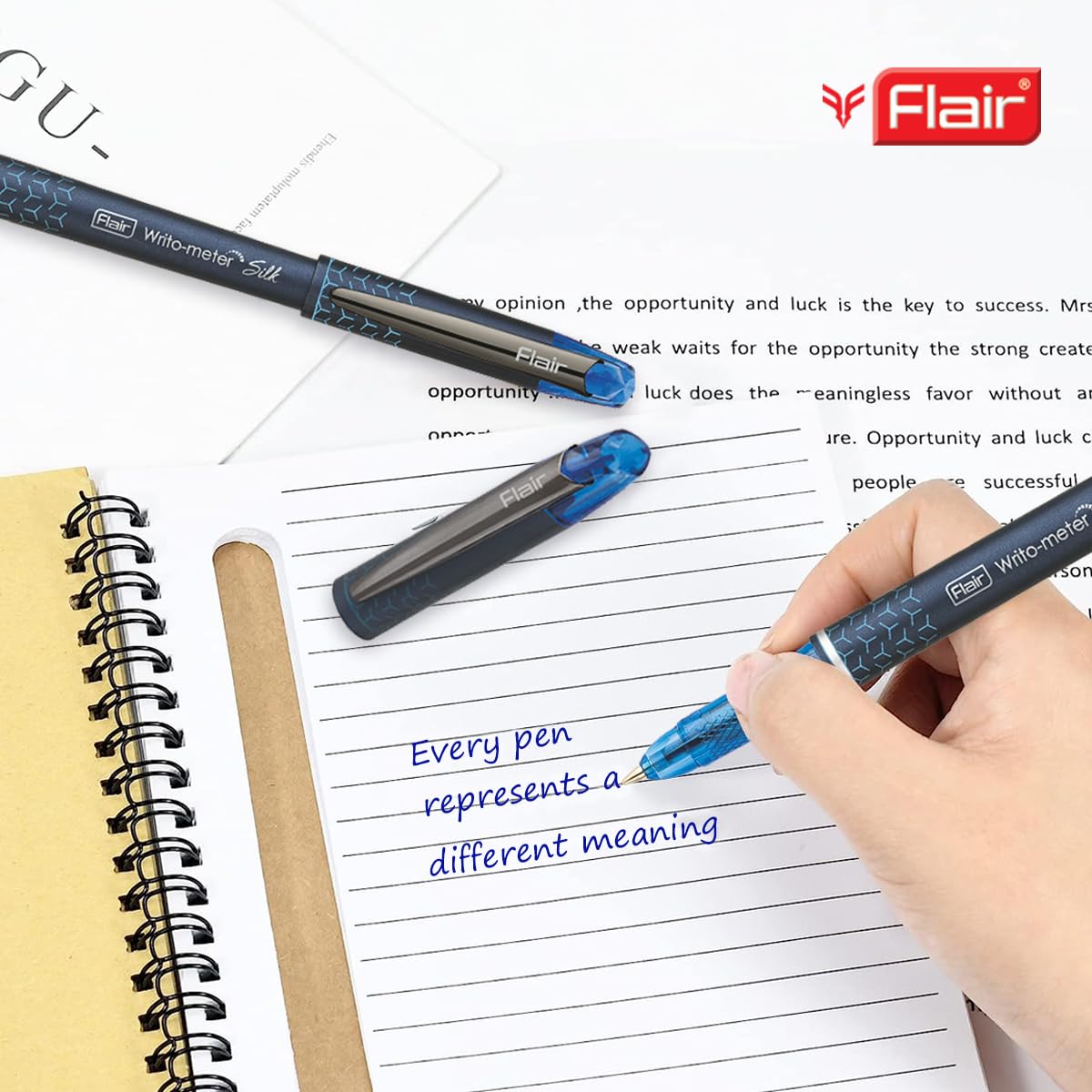 Flair Writometer Silk Ball Pen, Blue Ink