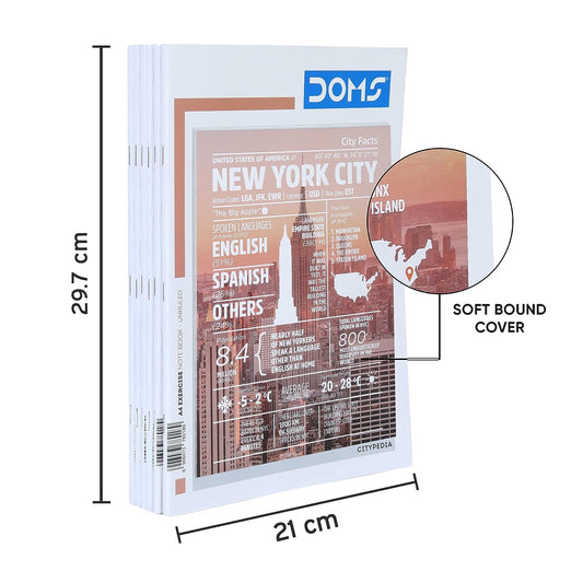Doms City Pedia Series Notebook - A4 - Unruled