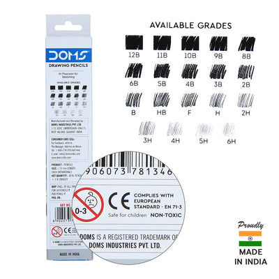 Doms Drawing & Sketching Graphite Pencils - Grade 3B