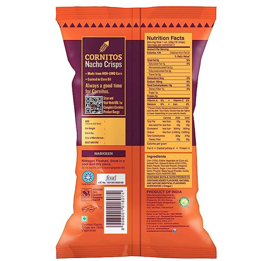 50x Cornitos Nacho Crisps Peri Peri, Pack of 50 - 55g each