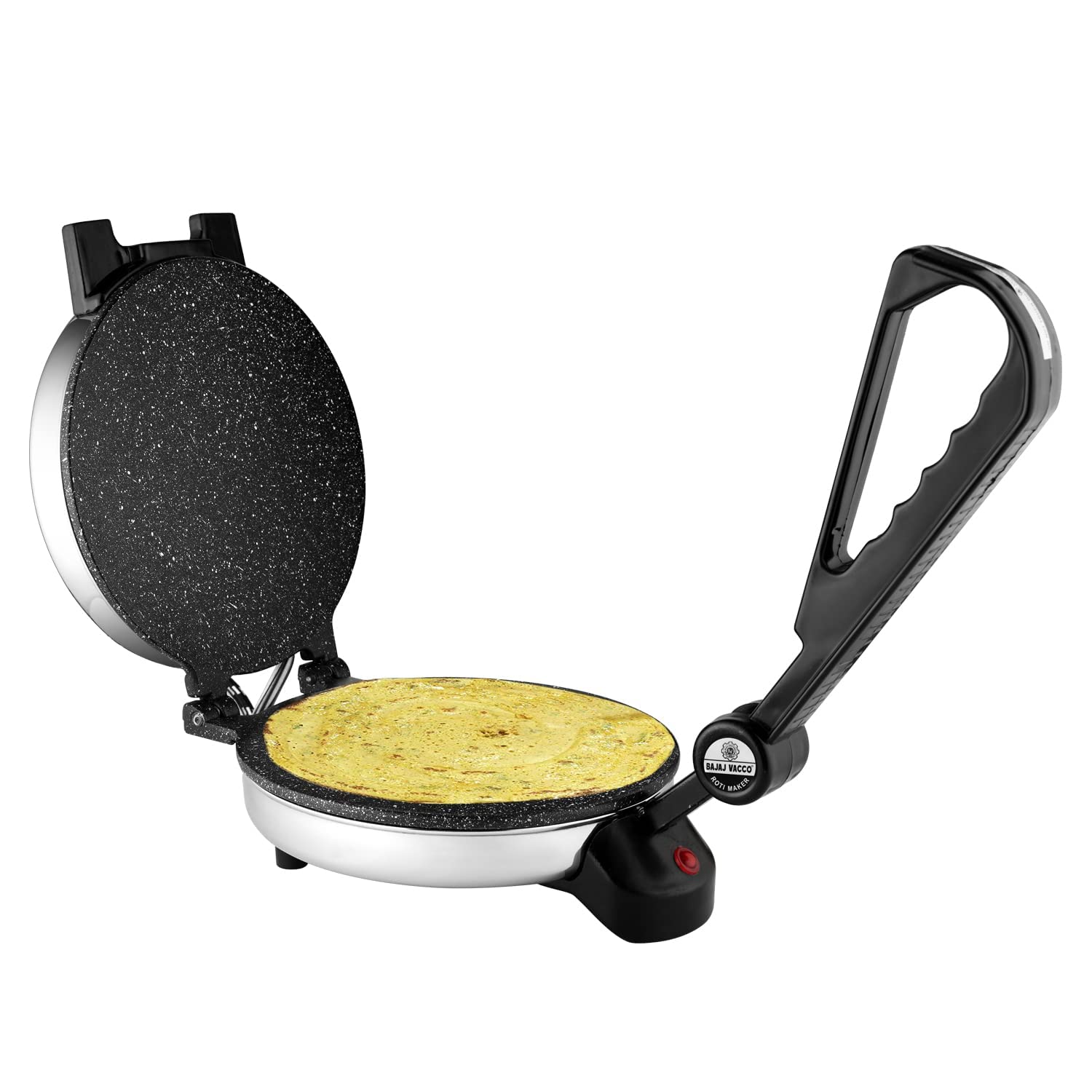 BAJAJ VACCO New Go-Ezzee Chapati/Roti/Khakhra Maker, Mc-02 - Marble (Spatter) Nonstick Coating Wattage 900 Watts, Stainless Steel