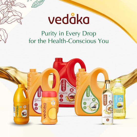 Amazon Brand - Vedaka Cold Pressed Virgin Coconut Oil 1 L Bottle | 100% Pure | Effective with Good Smell