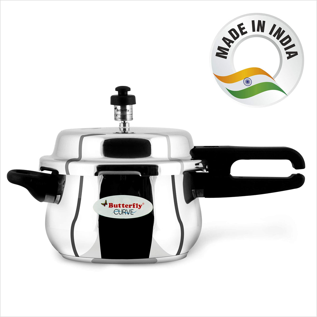 Butterfly Curve Stainless Steel Pressure Cooker, 3 Litre (Indian Plug)