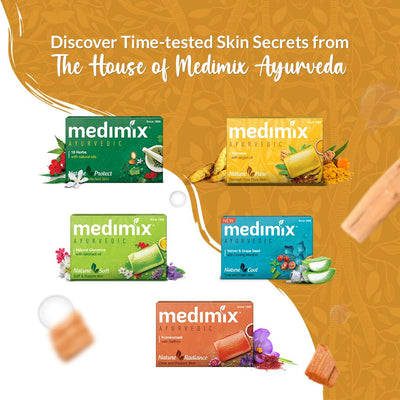 5x Medimix Ayurvedic Sandal Bathing Soap Bar With Eladi Oil 125G each - Pack of 5