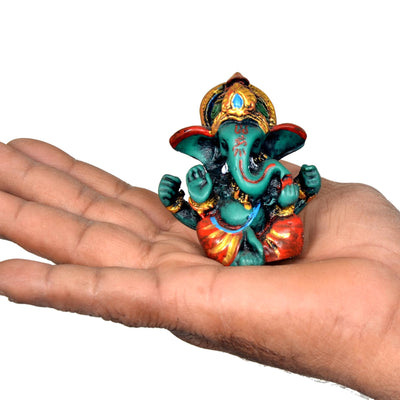 AONA Resin Lord Ganesha Ganpati Statue Idol Murti, Height : 6 cm