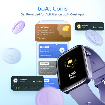 boAt Wave Call 2 Smart Watch with 1.83" HD Display, Advanced BT Calling, DIY Watch Face Studio, Coins, 700+Active Modes, Live Cricket Scores, HR&SPO2 and Sleep Monitoring(Orchid Haze)