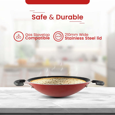 Blueberry's Appam Pan with Lid - High Grade Non Stick Coating Appam Maker/Appam Chatty/Appachatti with 1 Year Warranty