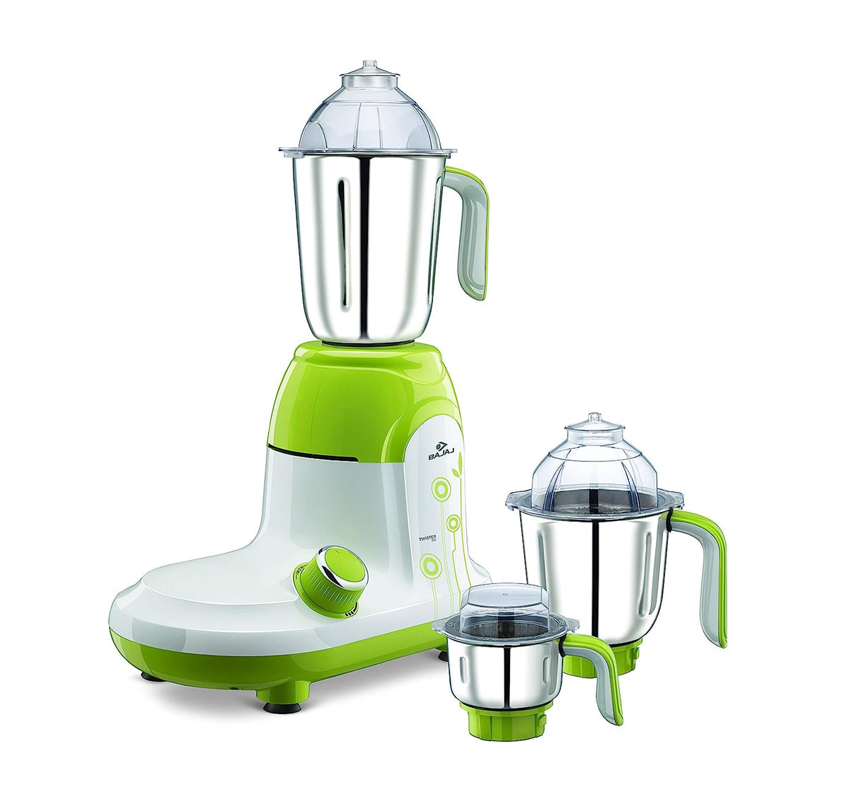 Bajaj Twister Deluxe 750-Watt Mixer Grinder with 3 Jars (White) (Indian Plug)