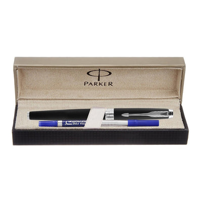 Parker Aster Matt Black Chrome Trim Roller Ball Pen (IPM 1)