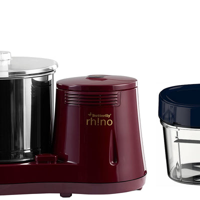 Butterfly Premium Vegetable Chopper 600 ml Blue & Butterfly Rhino Table Top Wet Grinder, 2L (Cherry)