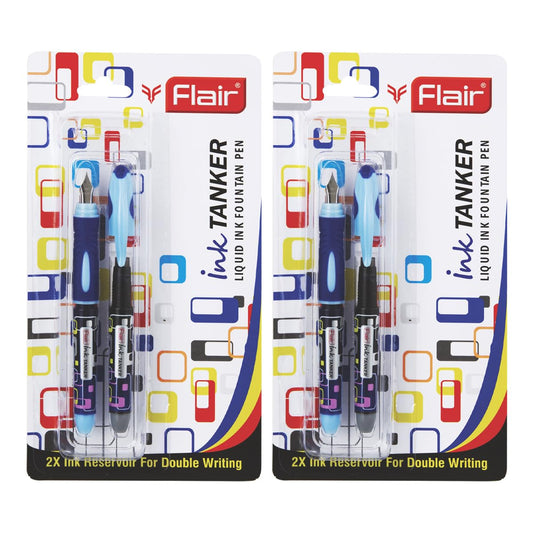 Flair Ink Tanker Liquid Ink Fountain Pen Blister Pack - Blue Ink