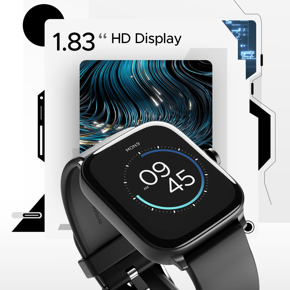 boAt Ultima Call Smart Watch with 1.83" HD Display,Advanced BT Calling,DIY Watch Face Studio, Coins,700+Active Modes,10 Days Battery Life,HR&SpO2 Monitor,Energy&Sleep Score(Active Black)