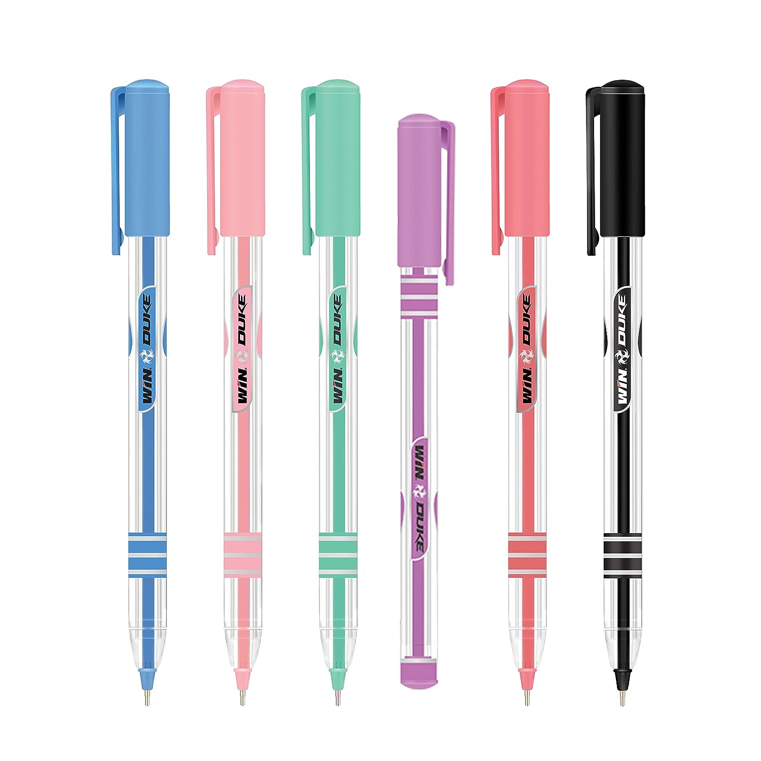 Win Duke 30 Pens (20 Blue Ink & 10 Black Ink) | 0.7mm Tip | Pastel Shades Body | Ergonomic Grip | Ball Pens for students | Smooth Writing | Ideal for School Office & Business| Budget Friendly Ball Pens
