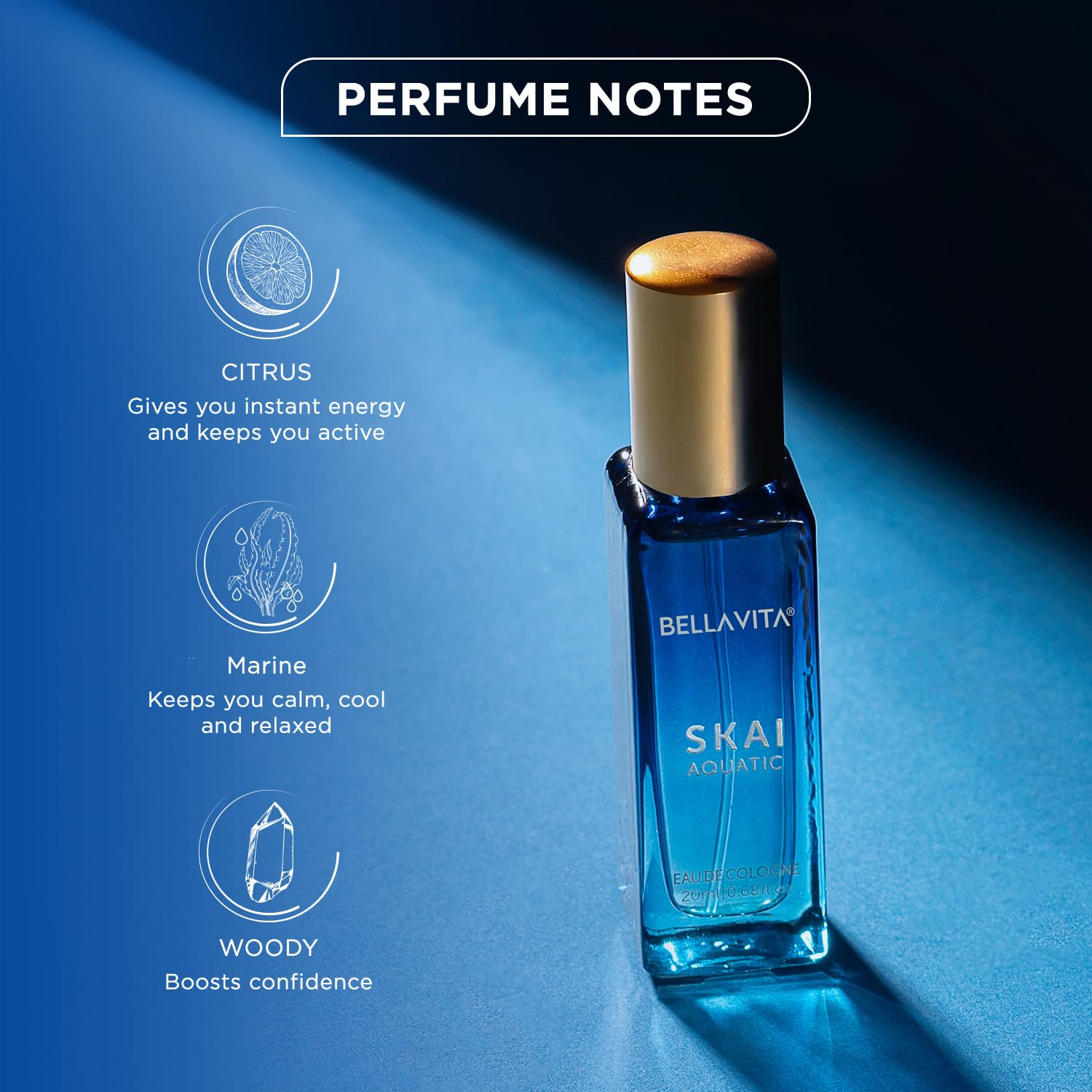Bella Vita Luxury Women Skai Aquatic & Date Liquid Perfume Combo With Bergamot, Pink Pepper|Long Lasting Edc, Edp Fragrance Fresh, Floral Scent Pack Of 2, 20 Ml Each