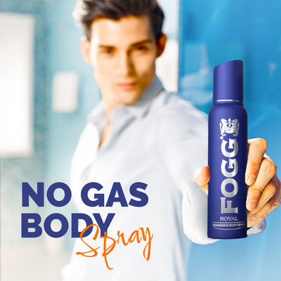 4x FOGG Royal No Gas Deodorant For Men, Long-Lasting Perfume Body Spray, 150 Ml each - Pack of 4