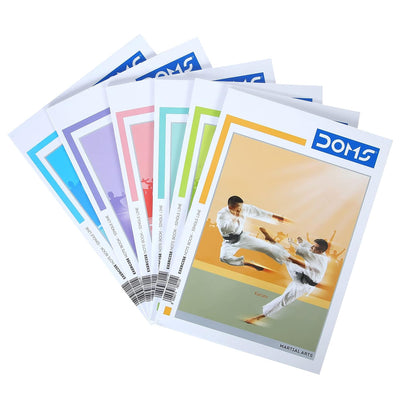 Doms Martial Arts Series Notebook | A4 | Single Line | 57GSM | 108 Pages | 21 x 29.7 cm | Pack of 12