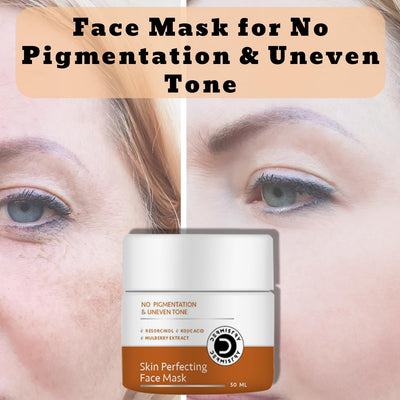 Dermistry 1% Kojic Acid Pigmentation Instant D De Tan Dark Spots Removal Skin Glow Lightening Brightening Face Pack Mask For Men Women - 50ml