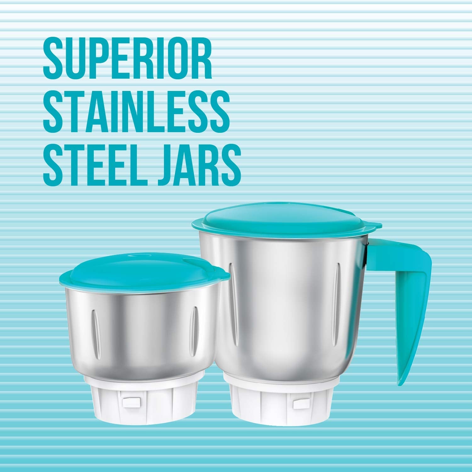 Havells Aspro 500W 3 Jar Mixer Grinder (White-Light Blue)